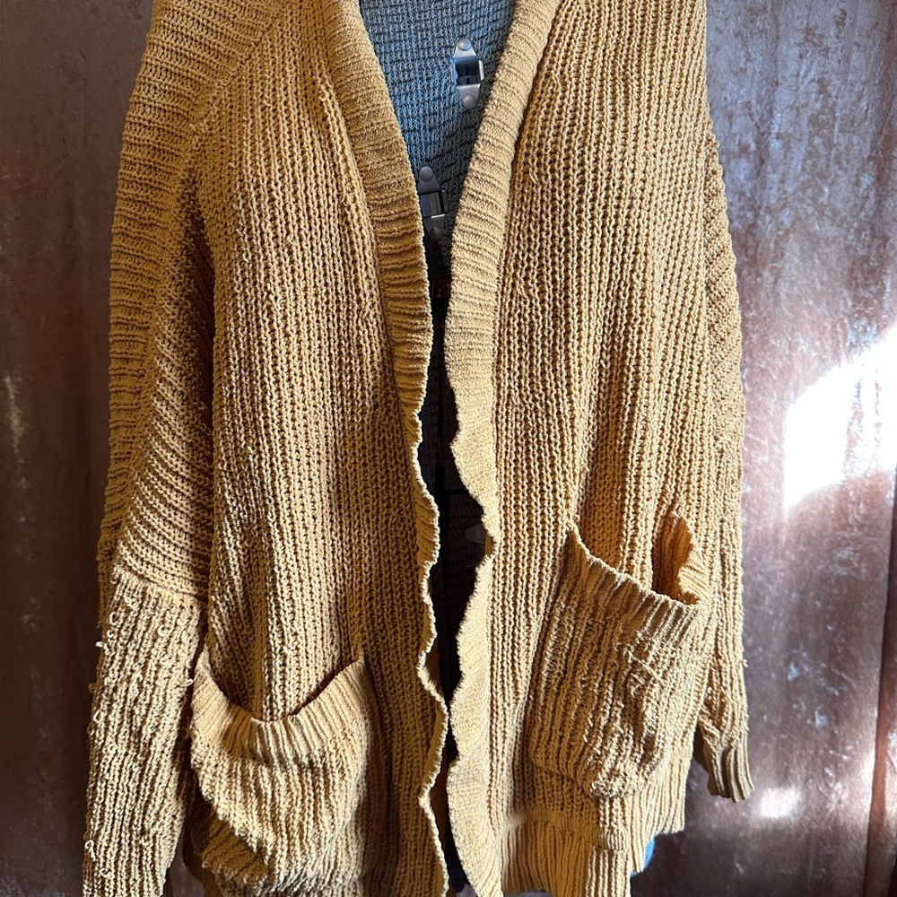 Wild Fable Mustard Open-Front Cardigan